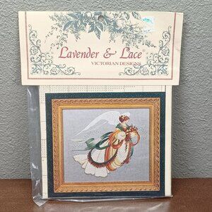 Lavender & Lace Victorian Designs Angel of Autumn Cross Stitch Pattern Chart 90s